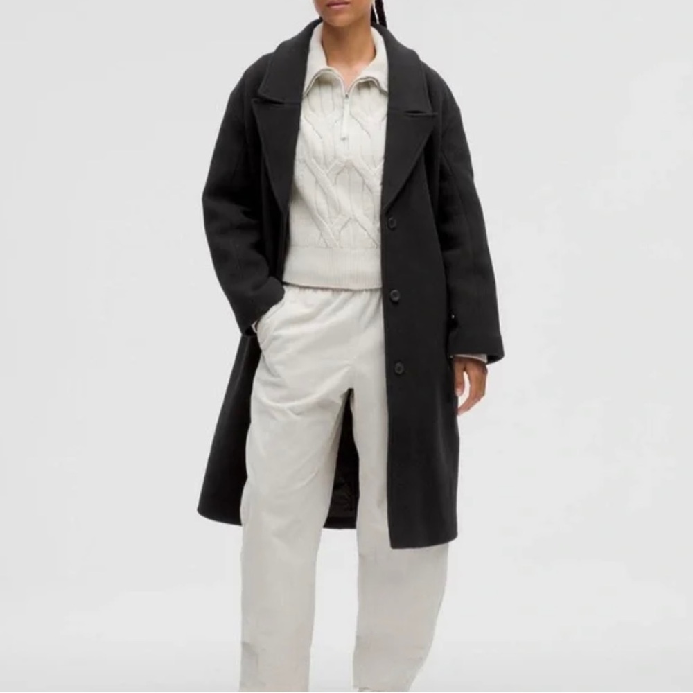 Lululemon relaxed fit wool coat